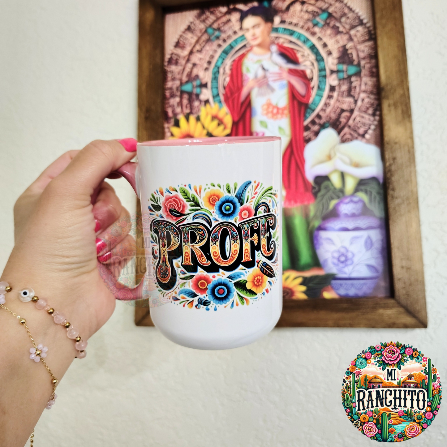 Profe con flores - 15oz Coffee Mug