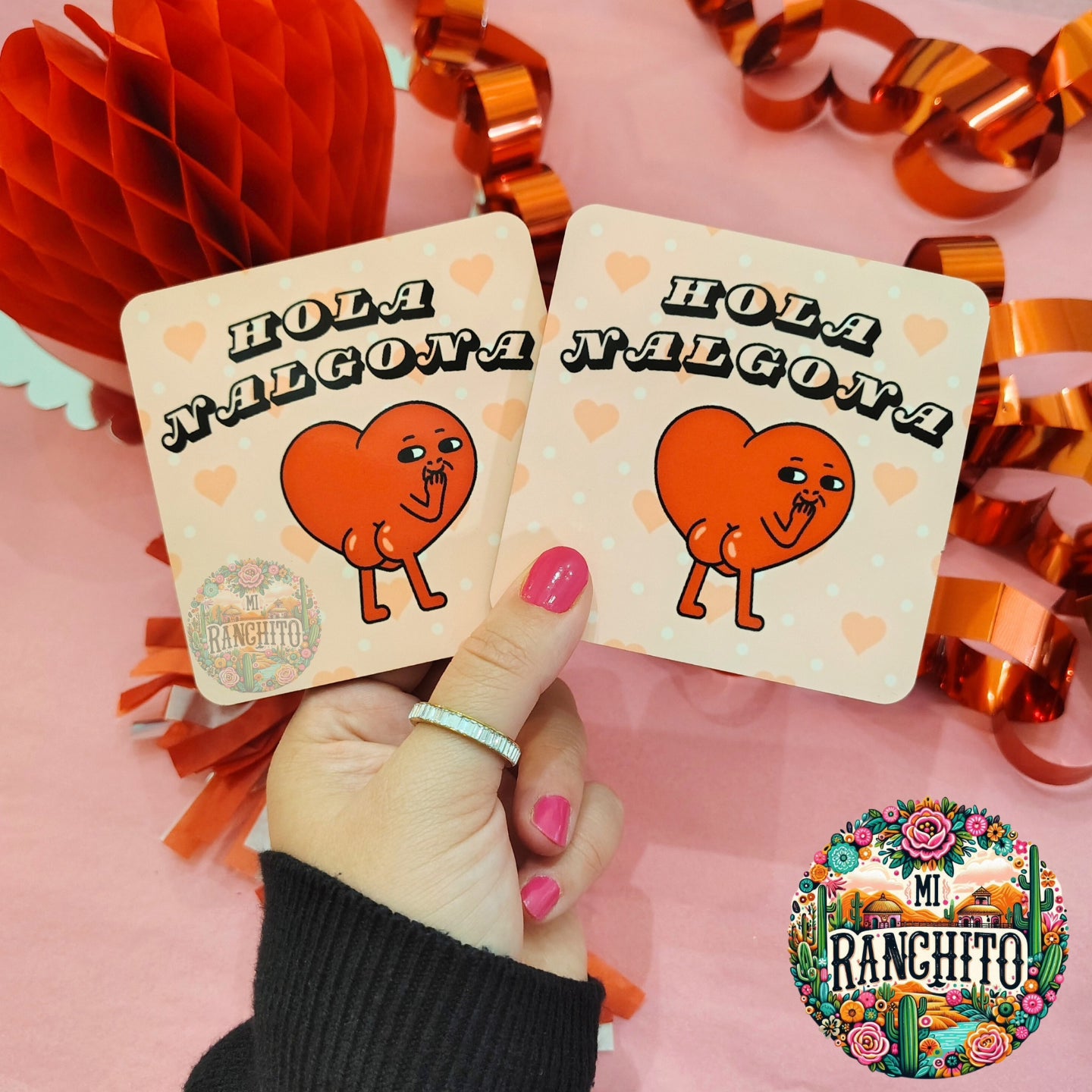 Hola Nalgona - Corazoncito Nalgon - Hardboard Coaster