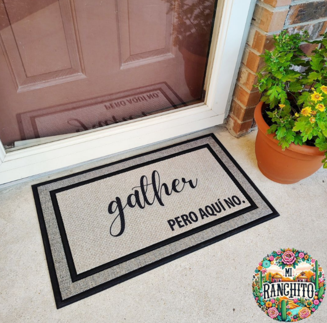 Gather pero aquí no - grey doormat