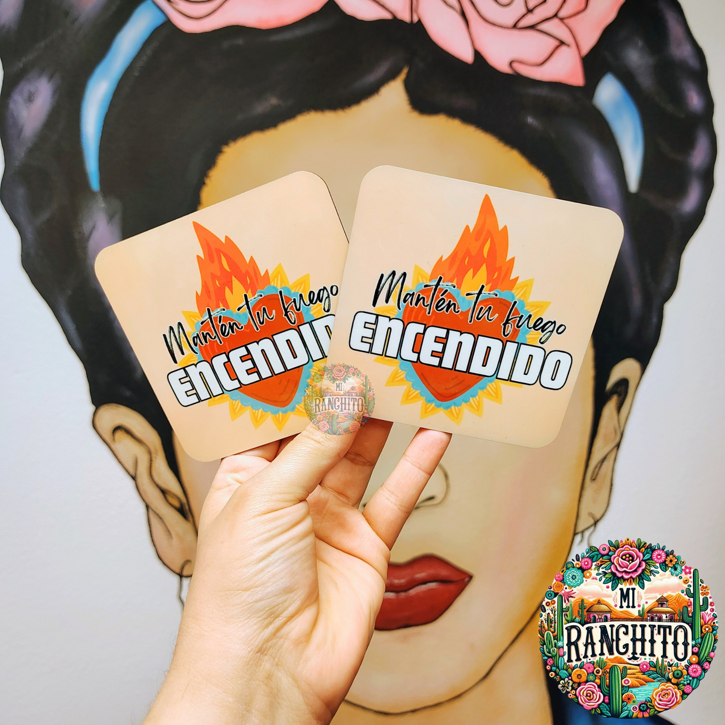 Mantén tu fuego encendido - Hardboard coaster