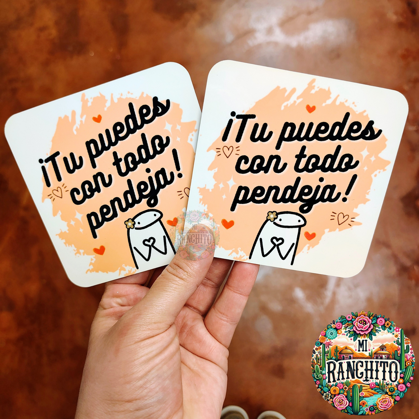 Tu puedes con todo pendeja - Hardboard coaster