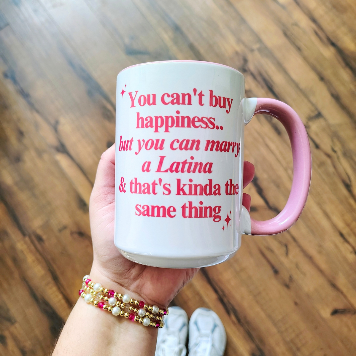 You can't buy happiness/ Marry a Latina - 15oz coffee mug