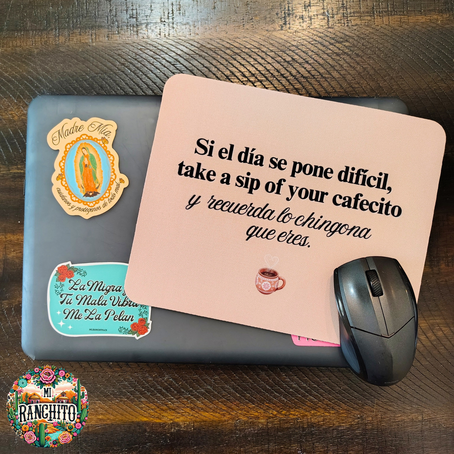 Si el día se pone difícil (light brown) - mouse pad