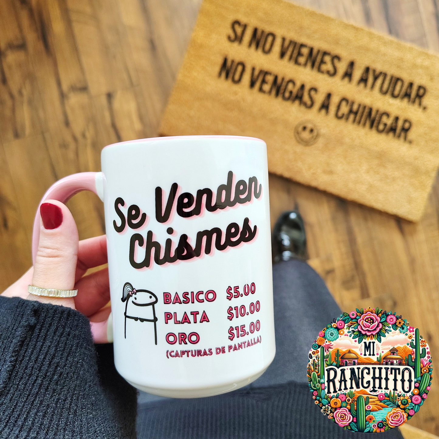 Se venden chismes - 15oz Pink Coffee Mug