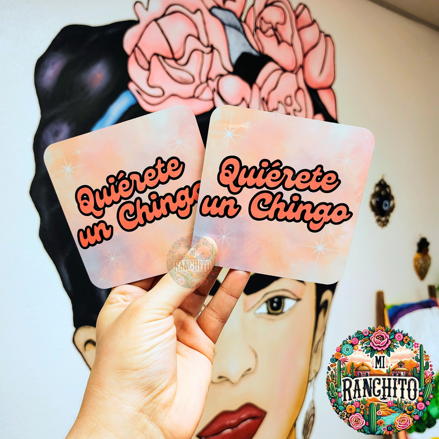 Quiérete un chingo - Hardboard coaster