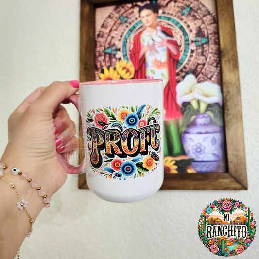 Profe con flores - 15oz Coffee Mug