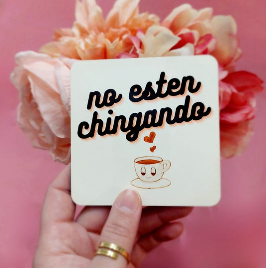 No esten chingando- Tazita bonita- Hardboard Coaster