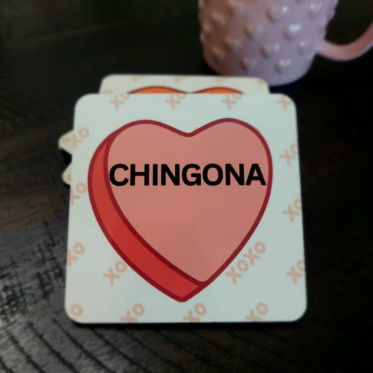 Chingona Corazoncito - Hardboard Coaster