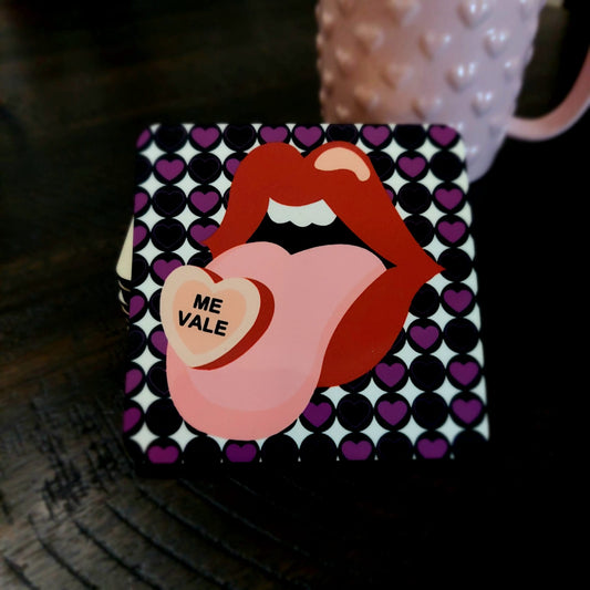 Me Vale - Labios Rojos - Hardboard Coaster