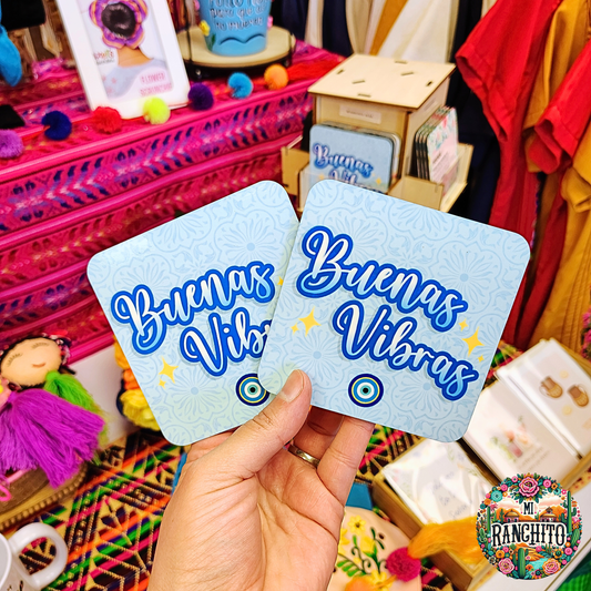 Buenas Vibras - Hardboard Coaster