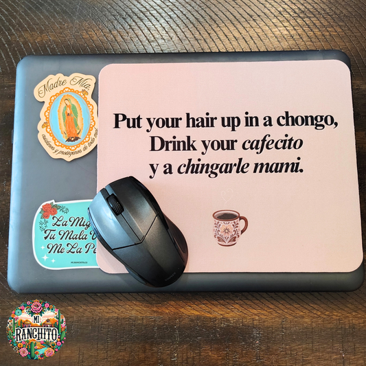 Put your hair up in a chongo (Brown) - Mouse pad