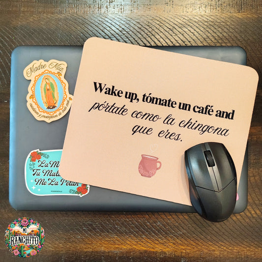 Wake up, tómate un café (Brown) - Mouse pad