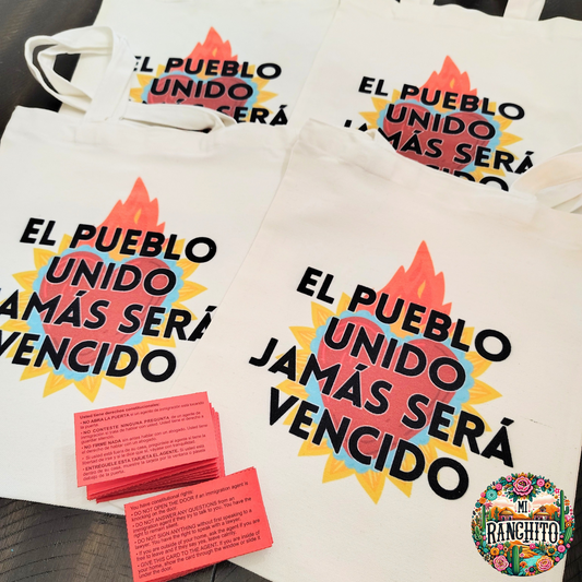 El Pueblo Unido Jamás Será Vencido - FREE TOTE BAG WITH RED CARDS & CLOTH MASKS